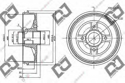 DJ PARTS br1045 -  Тормозной барабан